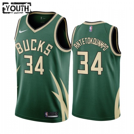 Dres Milwaukee Bucks Giannis Antetokounmpo 34 2020-21 Earned Edition Swingman - Dječji